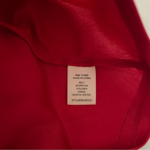 Honey & Sparkle Printed Tie Strap Ruffle Hem Red Romper - Picture 3 of 4